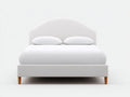 Cama doble tapizada 212×172×118 cm – beige – cabecero alto clásico para dormitorio