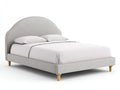 Cama doble tapizada 212 x 170 x 130 cm - gris humo - cabecero semicircular alto
