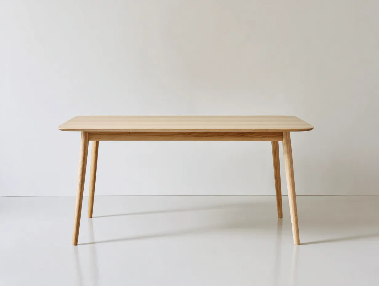 Mesa de comedor de roble 150 x 80 x 75 cm - roble claro - estructura recta