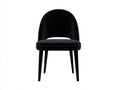 Silla de comedor tapizada 53×57×85 cm – negro – respaldo alto redondeado para cocina