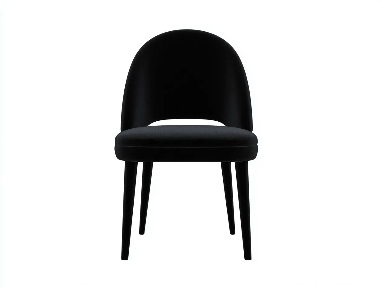 Silla de comedor tapizada 53×57×85 cm – negro – respaldo alto redondeado para cocina