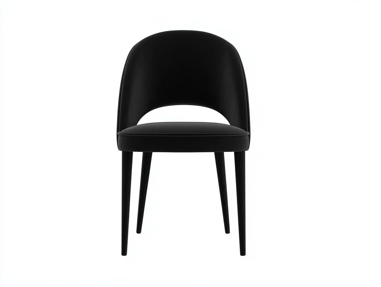 Silla de comedor de tejido 50×55×82 cm – negro – respaldo ergonómico para cocina
