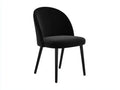 Silla de comedor tapizada en tejido 52×58×84 cm – negro – respaldo envolvente para cocina