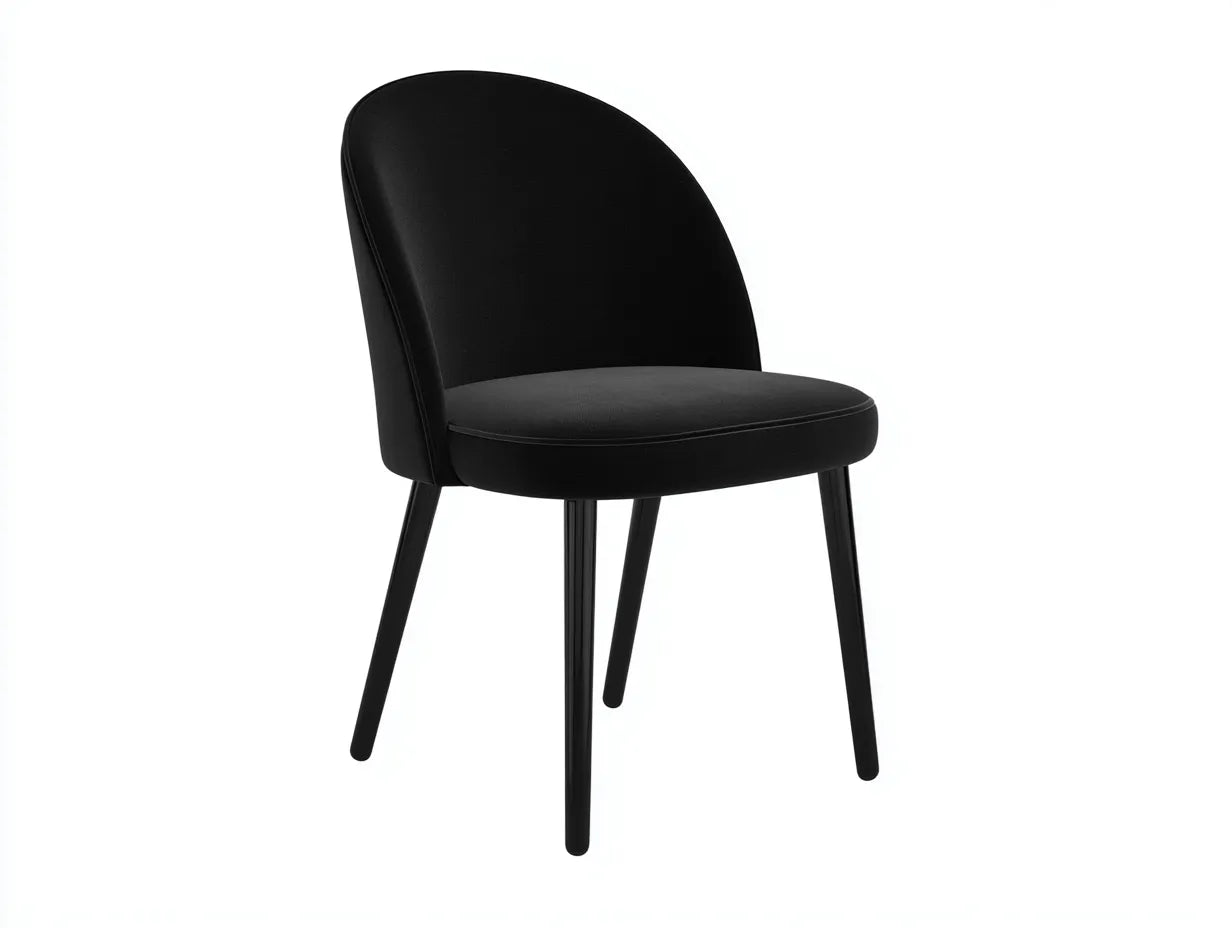 Silla de comedor tapizada en tejido 52×58×84 cm – negro – respaldo envolvente para cocina