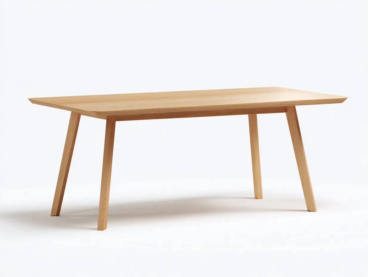 Mesa de comedor de roble macizo 155 x 82 x 75 cm - roble dorado - diseño geométrico