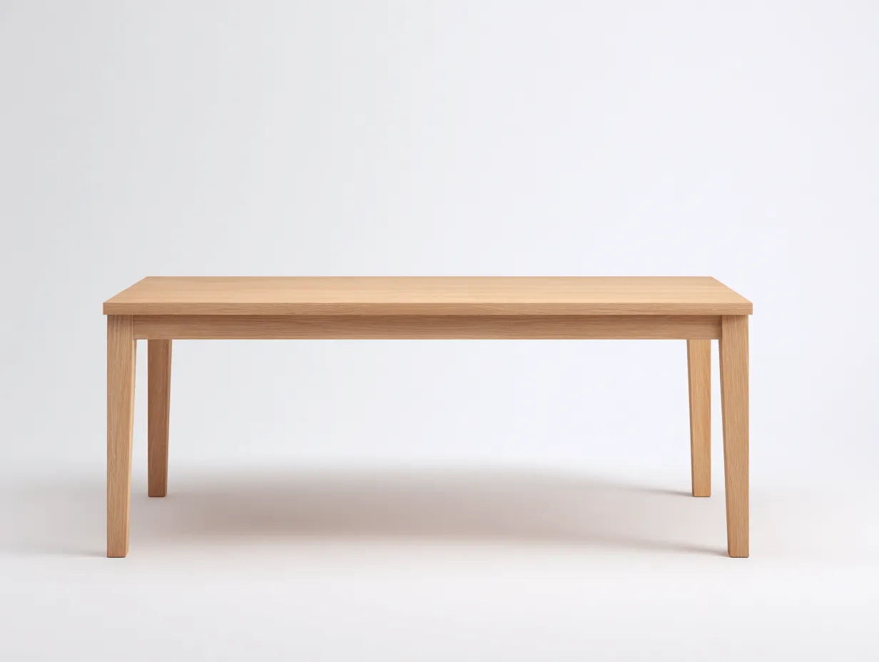 Mesa de comedor de roble macizo 165 x 85 x 76 cm - roble tostado - uniones curvas