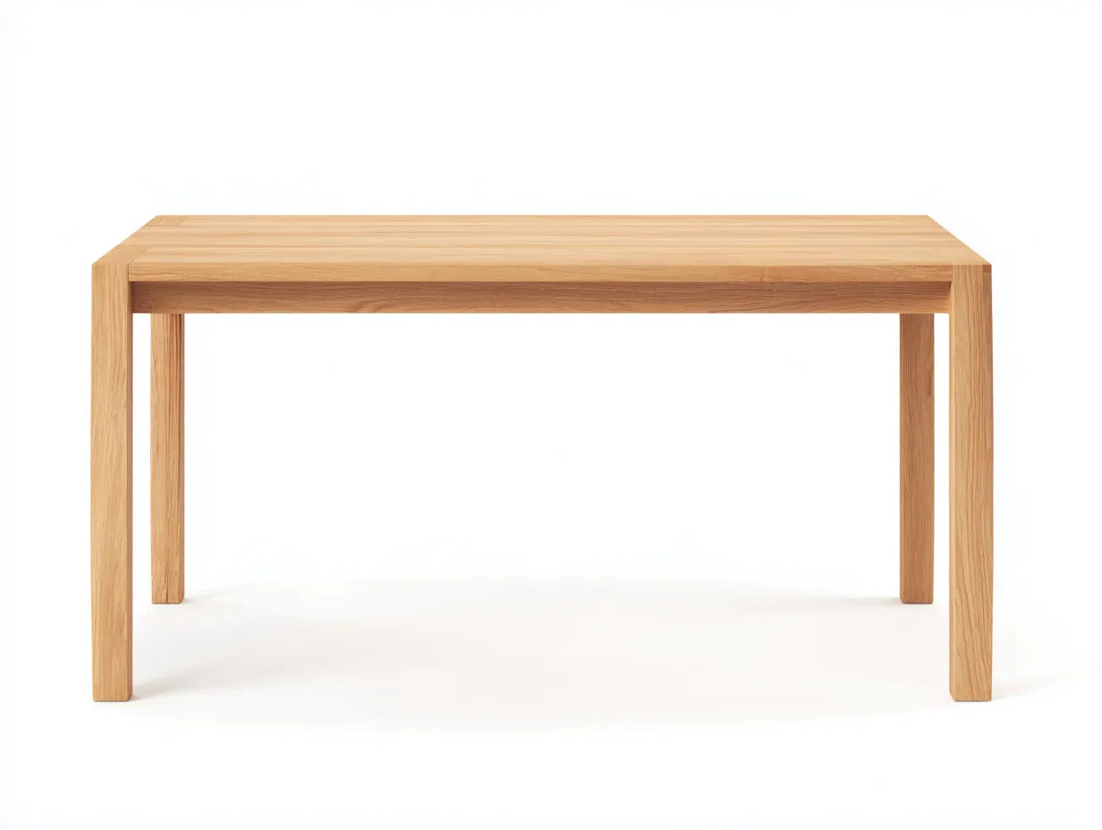 Mesa de comedor de roble macizo 170 x 90 x 76 cm - roble natural - patas cuadradas