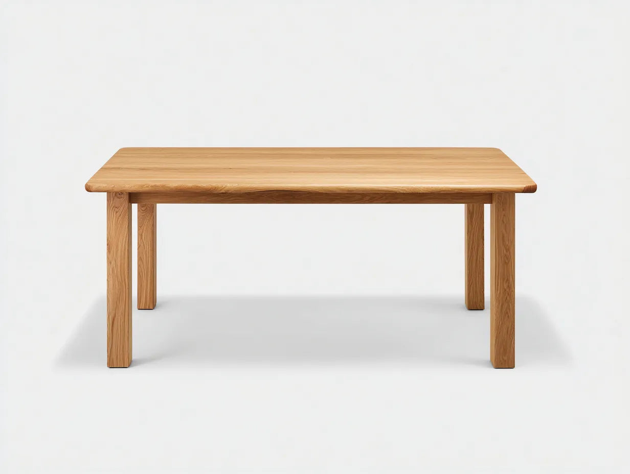 Mesa de comedor de roble 140 x 75 x 75 cm - roble natural - esquinas redondeadas