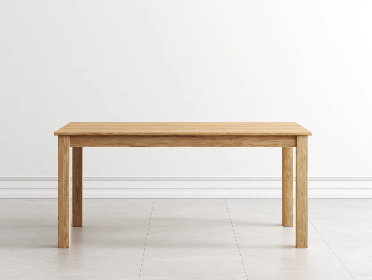 Mesa de comedor de roble macizo 180×90×76 cm – roble miel – estructura robusta para cocina