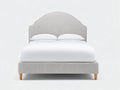 Cama doble tapizada 215 x 170 x 118 cm - gris lino - cabecero curvo ancho