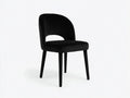 Silla de comedor tapizada en terciopelo 54×57×82 cm – negro – respaldo abierto para cocina