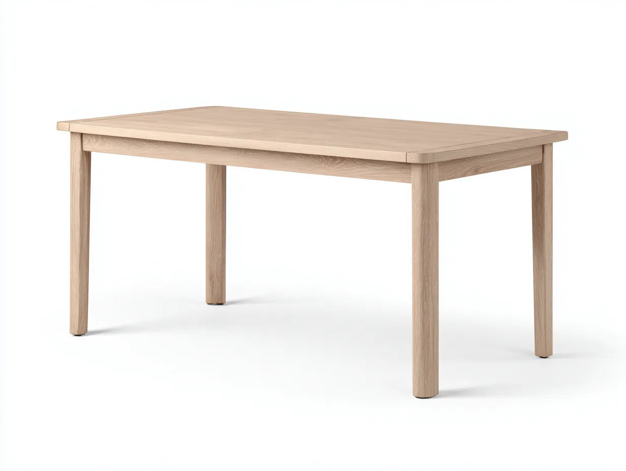 Mesa de comedor de roble 180 x 90 x 75 cm - roble miel - patas cónicas
