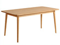 Mesa de comedor de roble 160 x 80 x 75 cm - roble natural - tablero biselado