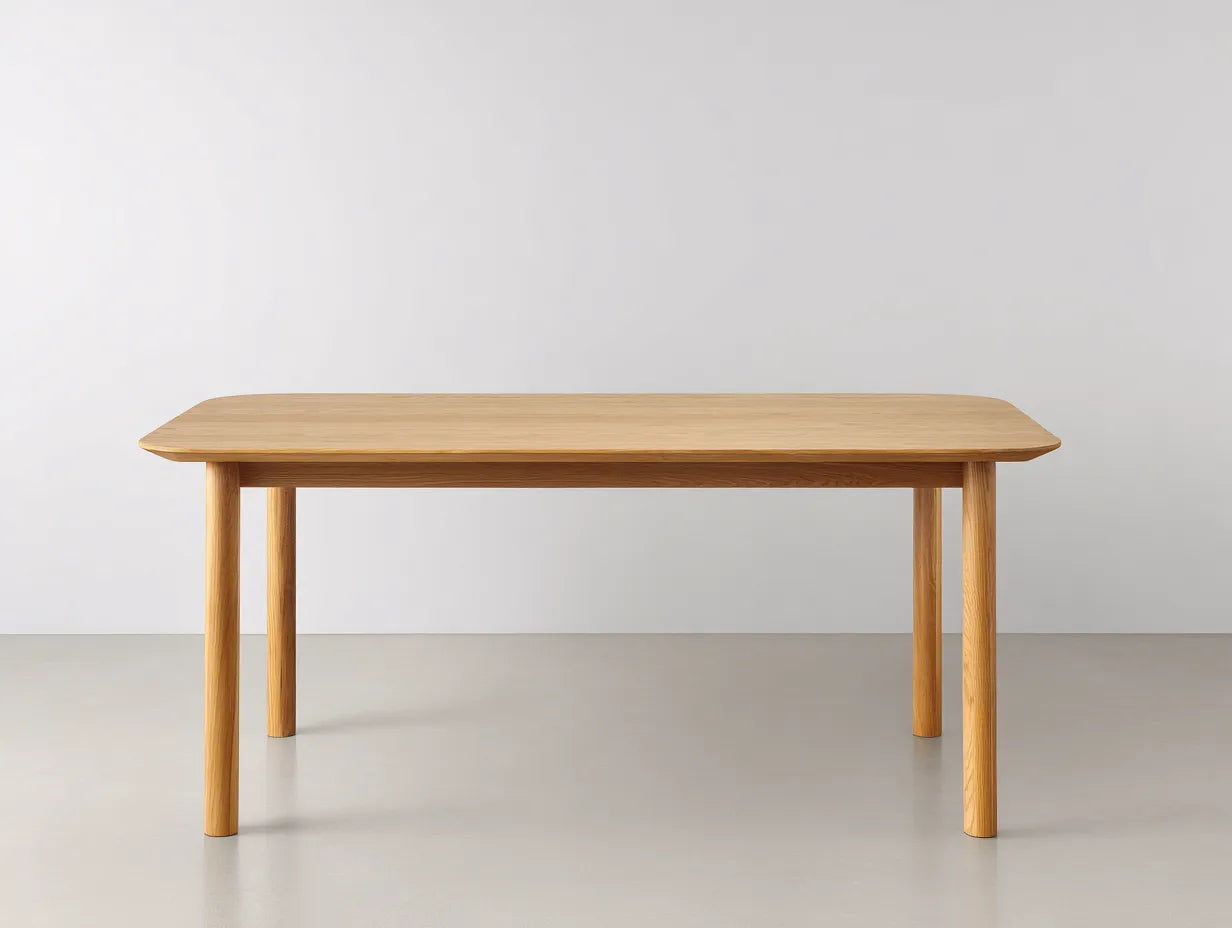Mesa de comedor de roble 160 x 85 x 76 cm - roble cálido - patas cuadradas