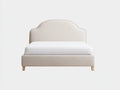 Cama doble tapizada 210 x 170 x 110 cm - gris perla - cabecero de arco bajo