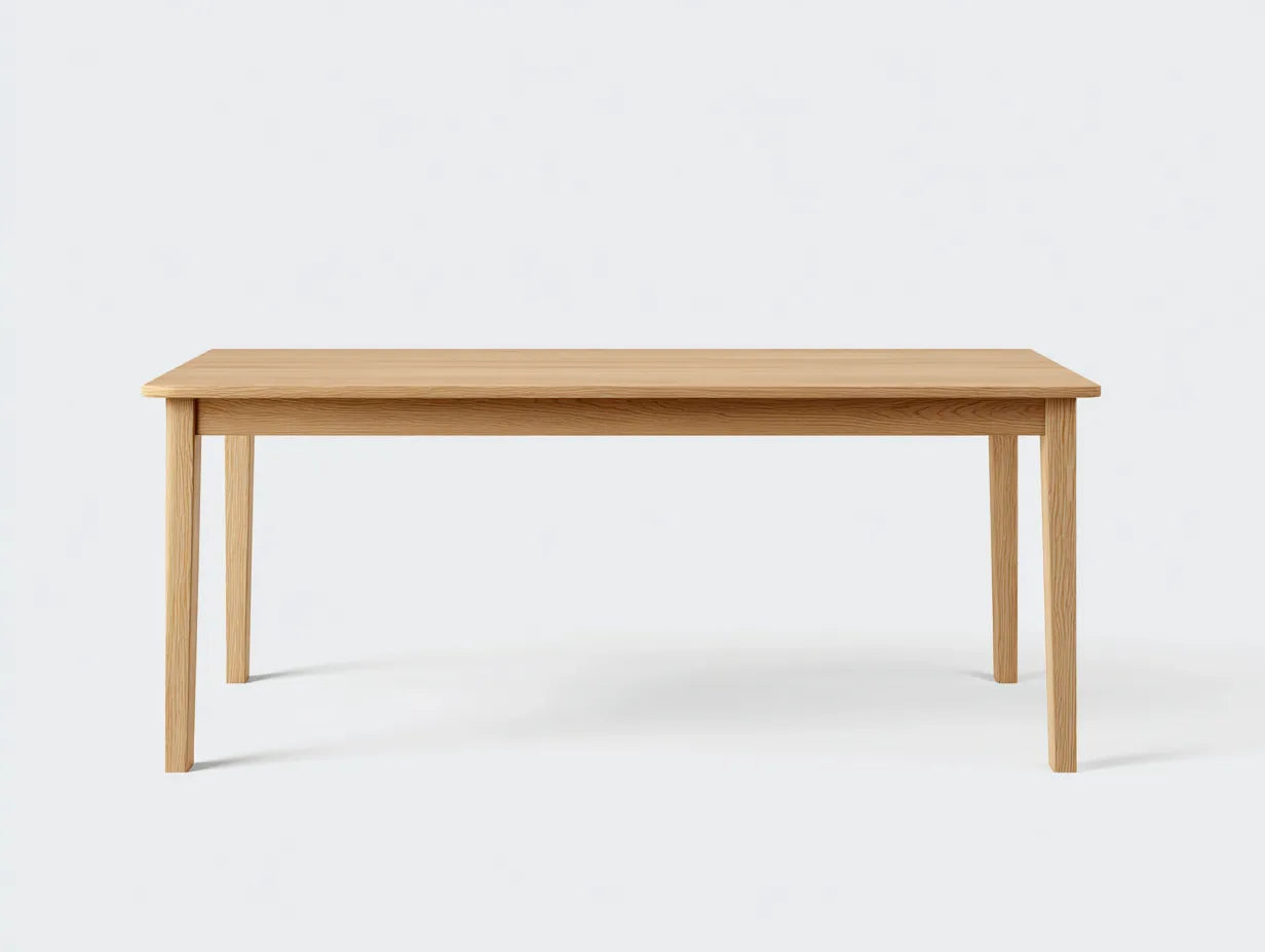 Mesa de comedor de madera 160×85×76 cm – roble miel – patas anchas para cocina