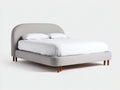 Cama doble tapizada 210 x 160 x 125 cm - gris piedra - cabecero coronado