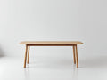 Mesa de comedor de madera 140×80×75 cm – roble claro – diseño recto para cocina