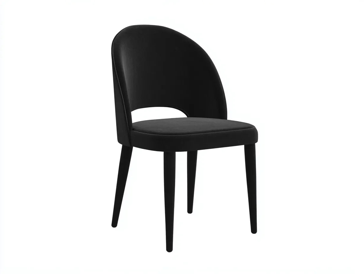 Silla de comedor acolchada 51×56×83 cm – negro – diseño curvo moderno para cocina
