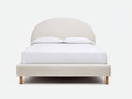 Cama doble de tejido 208×168×108 cm – crema – cabecero arqueado para dormitorio