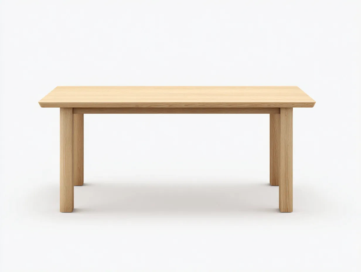 Mesa de comedor de roble macizo 160×85×76 cm – roble natural – marco grueso para cocina