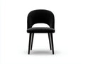 Silla de comedor de terciopelo negro para cocina - respaldo alto abierto